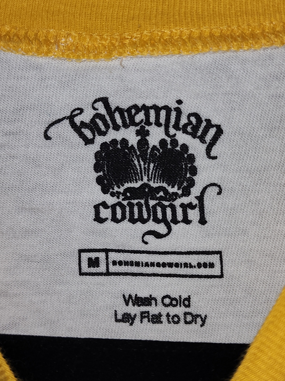 Dutton Ranch White Short-Sleeve Ringer Tee with Yellow Trim - Picture 3 of 3